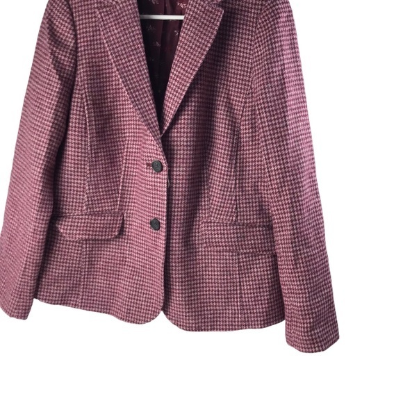 Talbots Pink Shetland wool houndstooth jacket blazer size 10 , NWOT - Picture 7 of 8